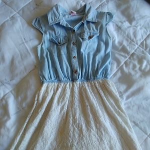 White and blue jean dress
